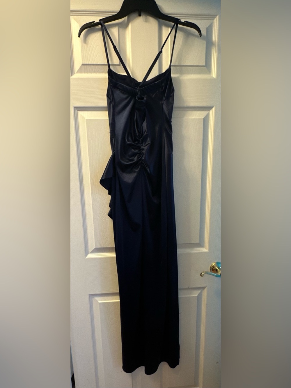 Lulu's Navy High-Low Ruffled Gown - Picture 2 of 2